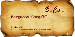 Bergmann Csegő névjegykártya